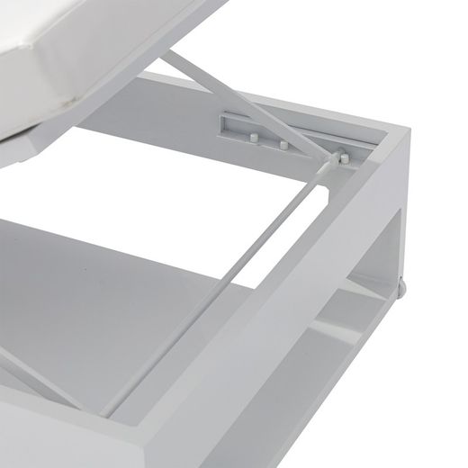 Solstol i aluminium och vitt tyg, 80 x 190 x 38 cm | Nyland