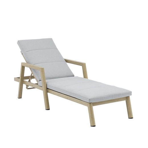 Tumbona de aluminio y tejido en natural, 75 x 202 x 61,5-102 cm | Harmony