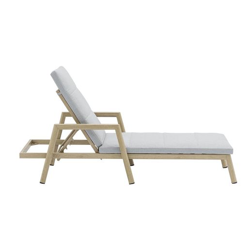 Solstol i aluminium och naturtyg, 75 x 202 x 61,5-102 cm | harmoni