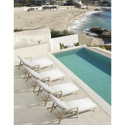 Solstol i aluminium och naturtyg, 75 x 202 x 61,5-102 cm | harmoni