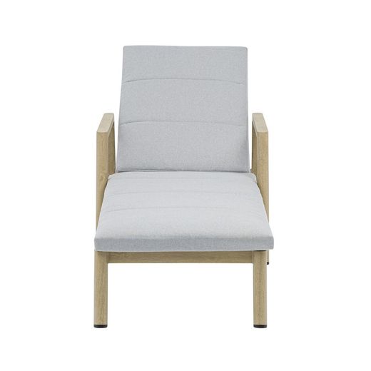 Solstol i aluminium och naturtyg, 75 x 202 x 61,5-102 cm | harmoni