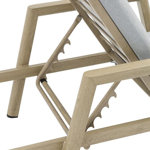 Solstol i aluminium och naturtyg, 75 x 202 x 61,5-102 cm | harmoni