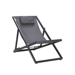 Solstol i aluminium och textil i antracit, 64 x 128 x 81 cm | Davis