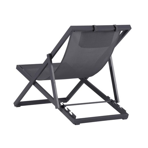 Solstol i aluminium och textil i antracit, 64 x 128 x 81 cm | Davis