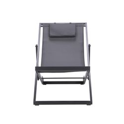 Solstol i aluminium och textil i antracit, 64 x 128 x 81 cm | Davis