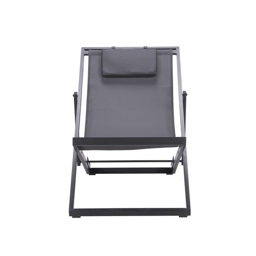 Solstol i aluminium och textil i antracit, 64 x 128 x 81 cm | Davis