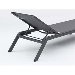 Solstol av aluminium och textilen i antracit, 72 x 198 x 35 / 101 cm | Köpcenter