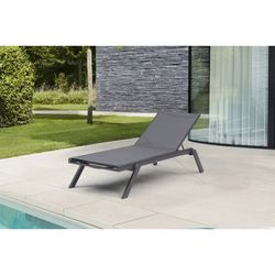 Solstol av aluminium och textilen i antracit, 72 x 198 x 35 / 101 cm | Köpcenter