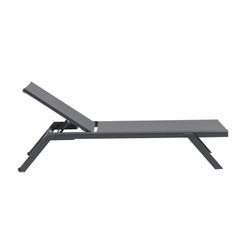 Solstol av aluminium och textilen i antracit, 72 x 198 x 35 / 101 cm | Köpcenter