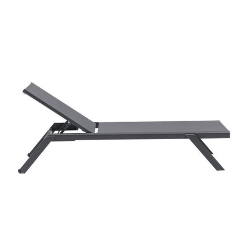 Solstol av aluminium och textilen i antracit, 72 x 198 x 35 / 101 cm | Köpcenter