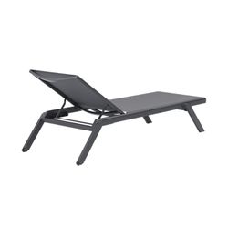 Solstol av aluminium och textilen i antracit, 72 x 198 x 35 / 101 cm | Köpcenter