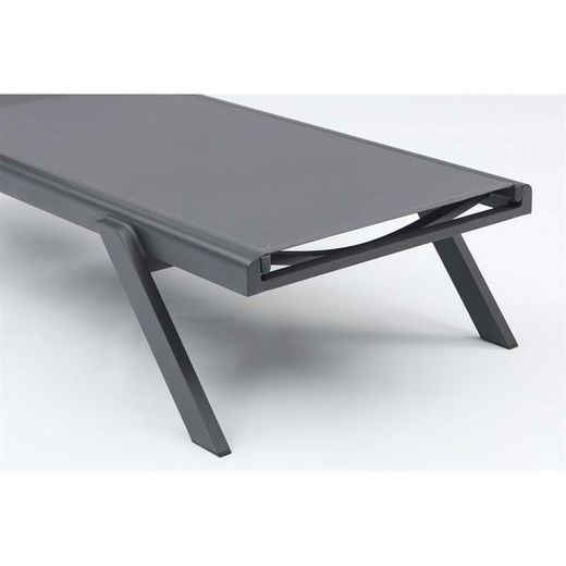 Solstol av aluminium och textilen i antracit, 72 x 198 x 35 / 101 cm | Köpcenter