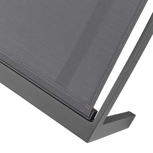 Solstol i aluminium och textil i antracit, 75 x 200 x 34 cm | bangor