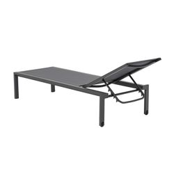 Solstol i aluminium och textil i antracit, 75 x 200 x 34 cm | bangor