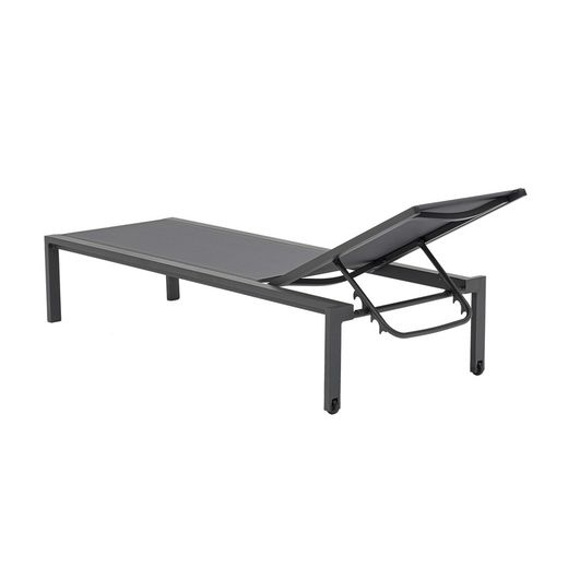 Solstol i aluminium och textil i antracit, 75 x 200 x 34 cm | bangor