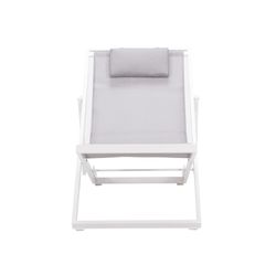 Solstol i aluminium och textil i vitt och grått, 64 x 128 x 81 cm | Davis