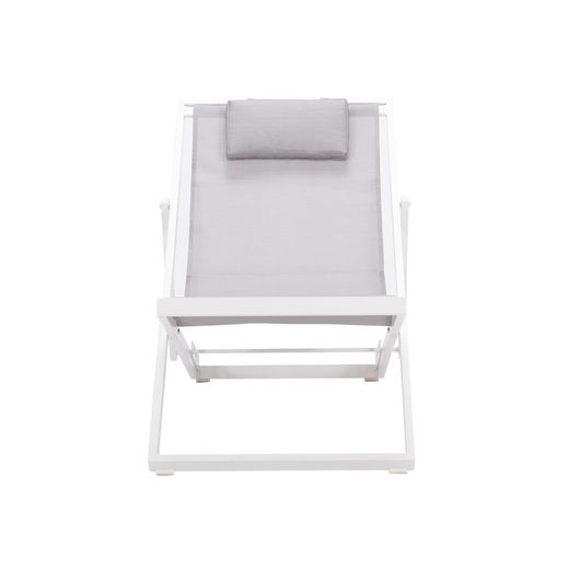 Solstol i aluminium och textil i vitt och grått, 64 x 128 x 81 cm | Davis