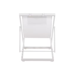 Lettino prendisole in alluminio e Textilene bianco, 64 x 128 x 81 cm | Davis
