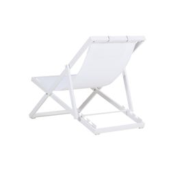 Lettino prendisole in alluminio e Textilene bianco, 64 x 128 x 81 cm | Davis