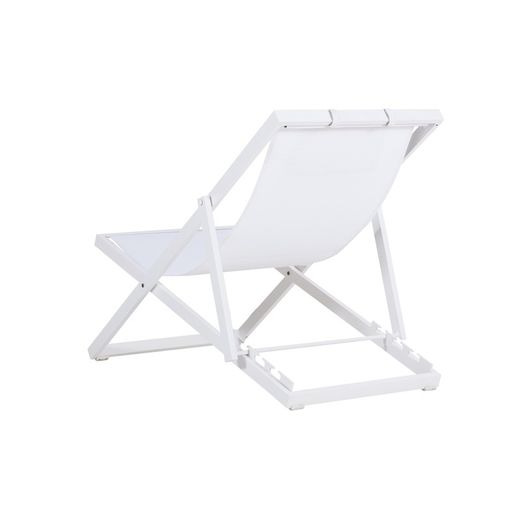Solstol i aluminium och textil i vitt, 64 x 128 x 81 cm | Davis