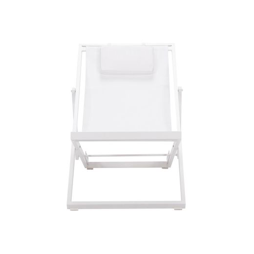 Solstol i aluminium och textil i vitt, 64 x 128 x 81 cm | Davis