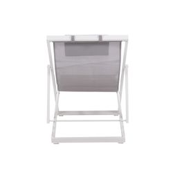 Solstol i aluminium och textil i vitt och grått, 64 x 128 x 81 cm | Davis