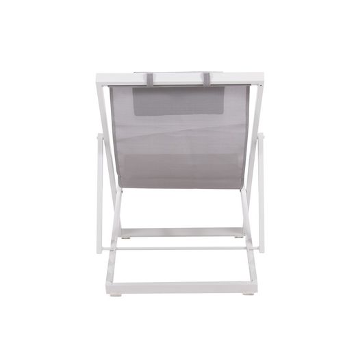 Solstol i aluminium och textil i vitt och grått, 64 x 128 x 81 cm | Davis