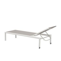 Solstol i aluminium och textil i vitt och grått, 75 x 200 x 34 cm | bangor