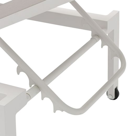 Solstol i aluminium och textil i vitt och grått, 75 x 200 x 34 cm | bangor