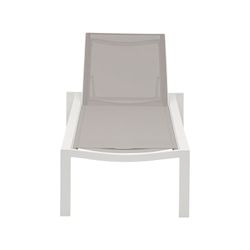 Solstol i aluminium och textil i vitt och grått, 75 x 200 x 34 cm | bangor