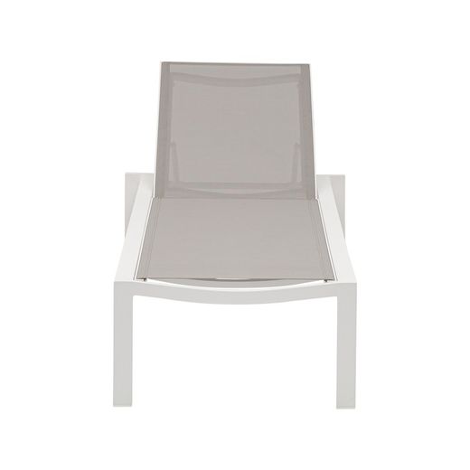 Solstol i aluminium och textil i vitt och grått, 75 x 200 x 34 cm | bangor