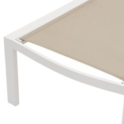Solstol i aluminium och textil i vitt och taupe, 75 x 200 x 34 cm | bangor
