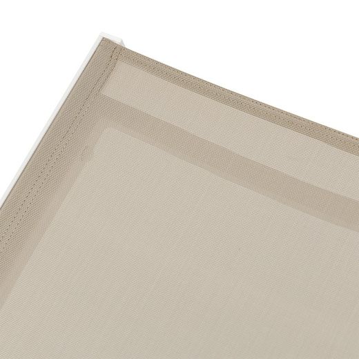 Solstol i aluminium och textil i vitt och taupe, 75 x 200 x 34 cm | bangor