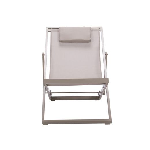 Solstol i aluminium och textil i taupe, 64 x 128 x 81 cm | Davis