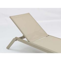 Solstol i aluminium och textil i taupe, 72 x 198 x 35 / 101 cm | Köpcenter