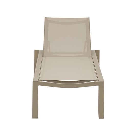 Solstol i aluminium och textil i taupe, 75 x 200 x 34 cm | bangor