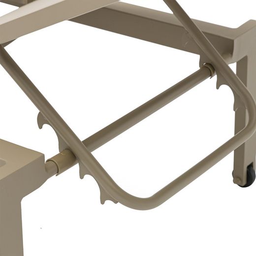 Solstol i aluminium och textil i taupe, 75 x 200 x 34 cm | bangor