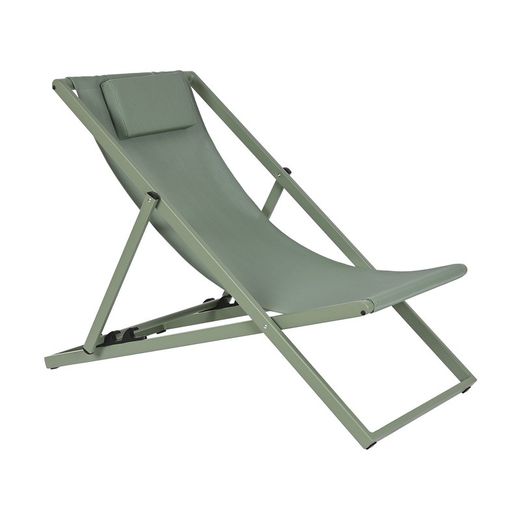 Solstol i aluminium och tyg i mintgrön, 60 x 105 x 91,5 cm | Sea Side