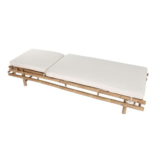Solstol i bambu och polyestertyg i natur och beige, 70 x 201 x 41 cm | Sea Side