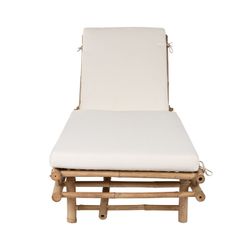Solstol i bambu och polyestertyg i natur och beige, 70 x 201 x 41 cm | Sea Side