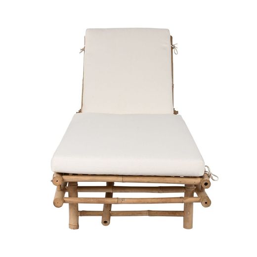 Solstol i bambu och polyestertyg i natur och beige, 70 x 201 x 41 cm | Sea Side