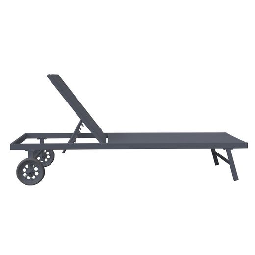 Espreguiçadeira de jardim com rodas Chillvert Aruba Multiposition 200x65x33,5 cm Cinza