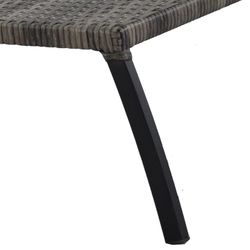 Garden Lounger 4 Positions Synthetic Rattan and Steel190x63x50 cm Gray