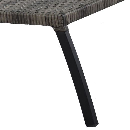 Garden Lounger 4 Positions Synthetic Rattan and Steel190x63x50 cm Gray