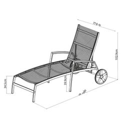 Trädgårdssäng i aluminium och trä 180.40x77.60x102.90 cm Beige