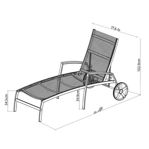 Trädgårdssäng i aluminium och trä 180.40x77.60x102.90 cm Beige
