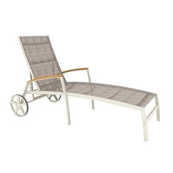 Trädgårdssäng i aluminium och trä 180.40x77.60x102.90 cm Beige