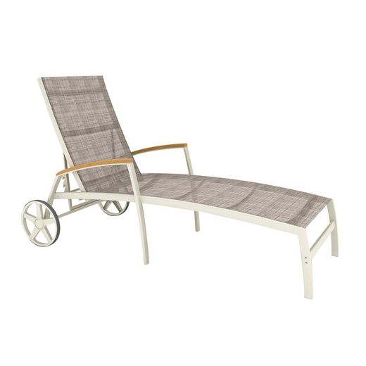 Trädgårdssäng i aluminium och trä 180.40x77.60x102.90 cm Beige