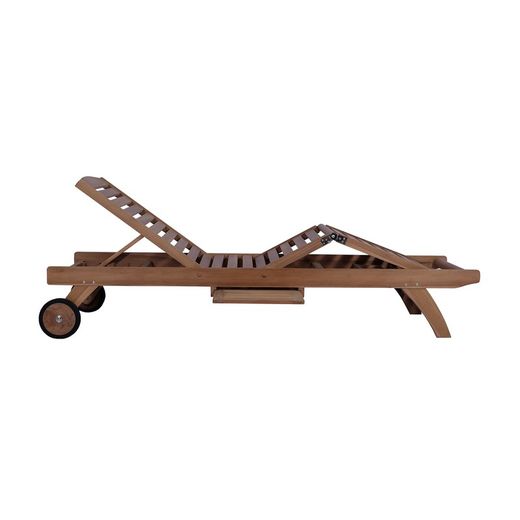 Solstol i teak i honung, 70,1 x 198 x 33,5 cm | Mati