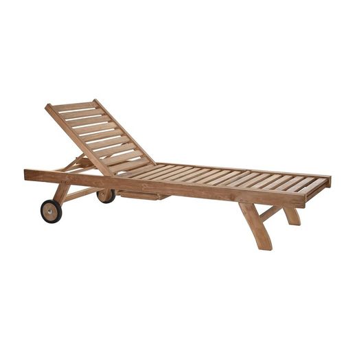 Tumbona de madera de teca en natural, 65 x 200 x 36 cm | Sea Side